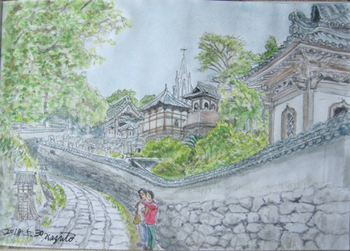 平戸、寺院と教会の見える風景.jpg
